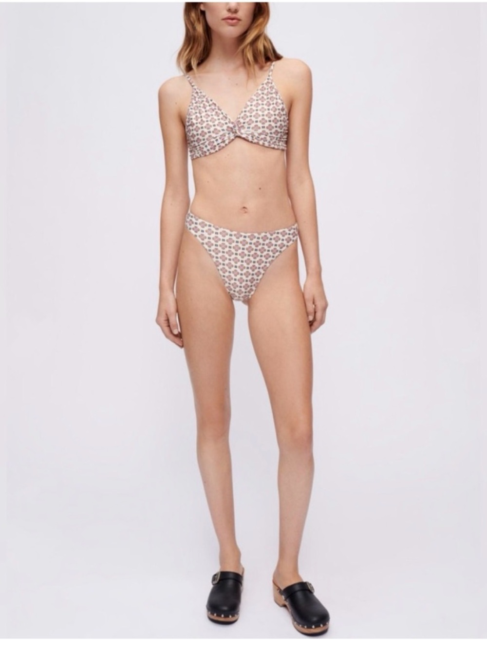 Maje White Floral-Print Bikini Set